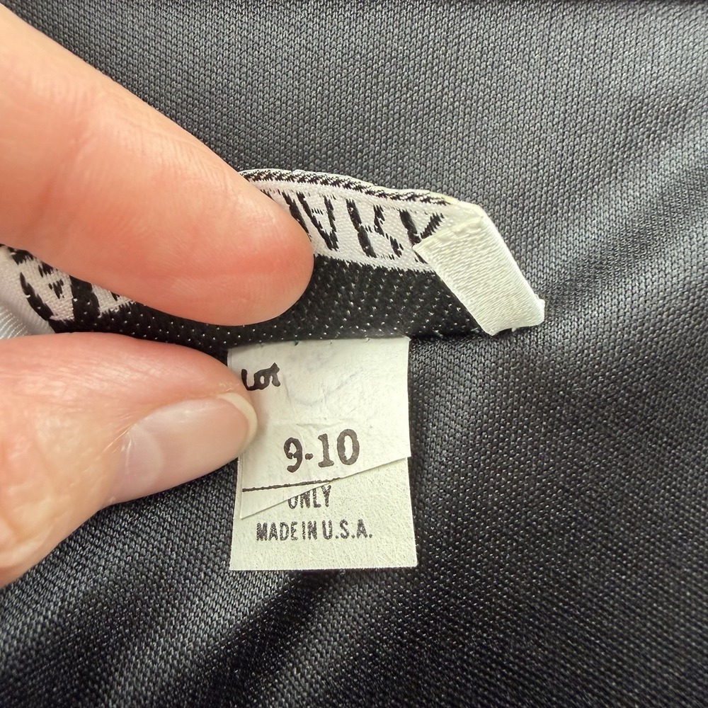 After Dark Vintage Black Crinkle Beaded Dress 9/10 Long Sleeve Tiered Skirt USA - Picture 6 of 10